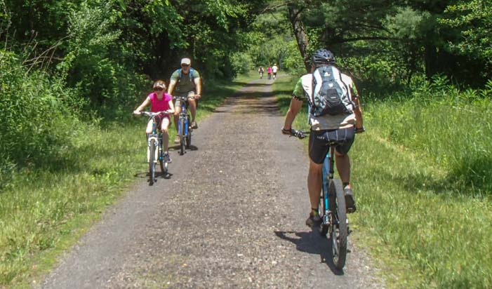 cyclists on new river trail