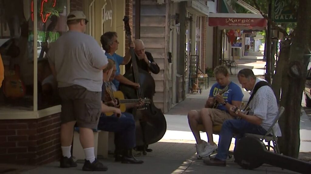 music jam session at Barr's Fiddle Shop