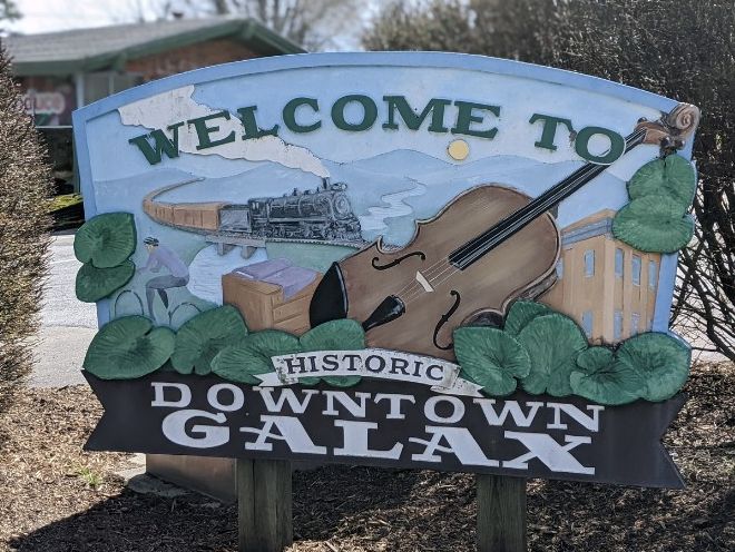Welcome to Galax sign