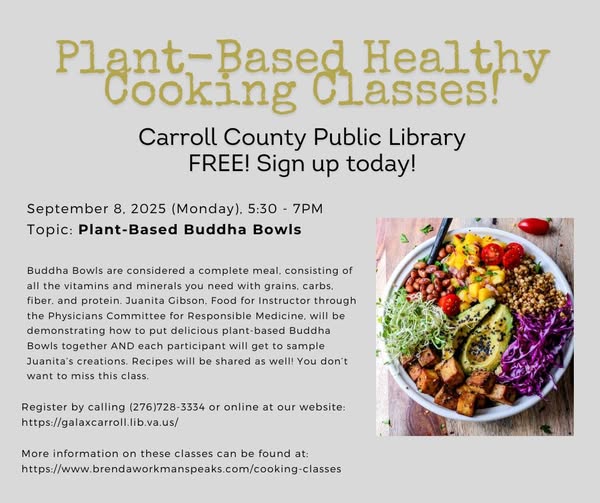 Plant-Based Healthy Cooking Class