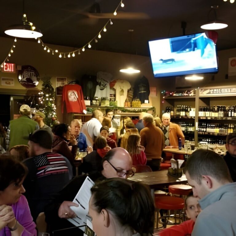 Crowd gathered at Creek Bottom Brews during Galax After Dark