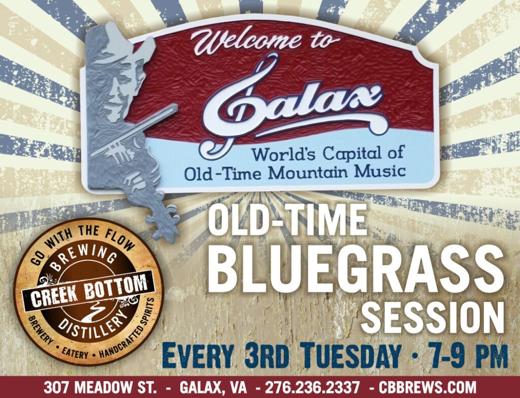 Old-time bluegrass session at Creek Bottom Brewing in Galax