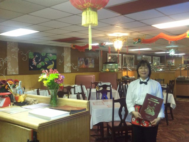 Interior of The Canton Restaurant in Galax during evening dinner service