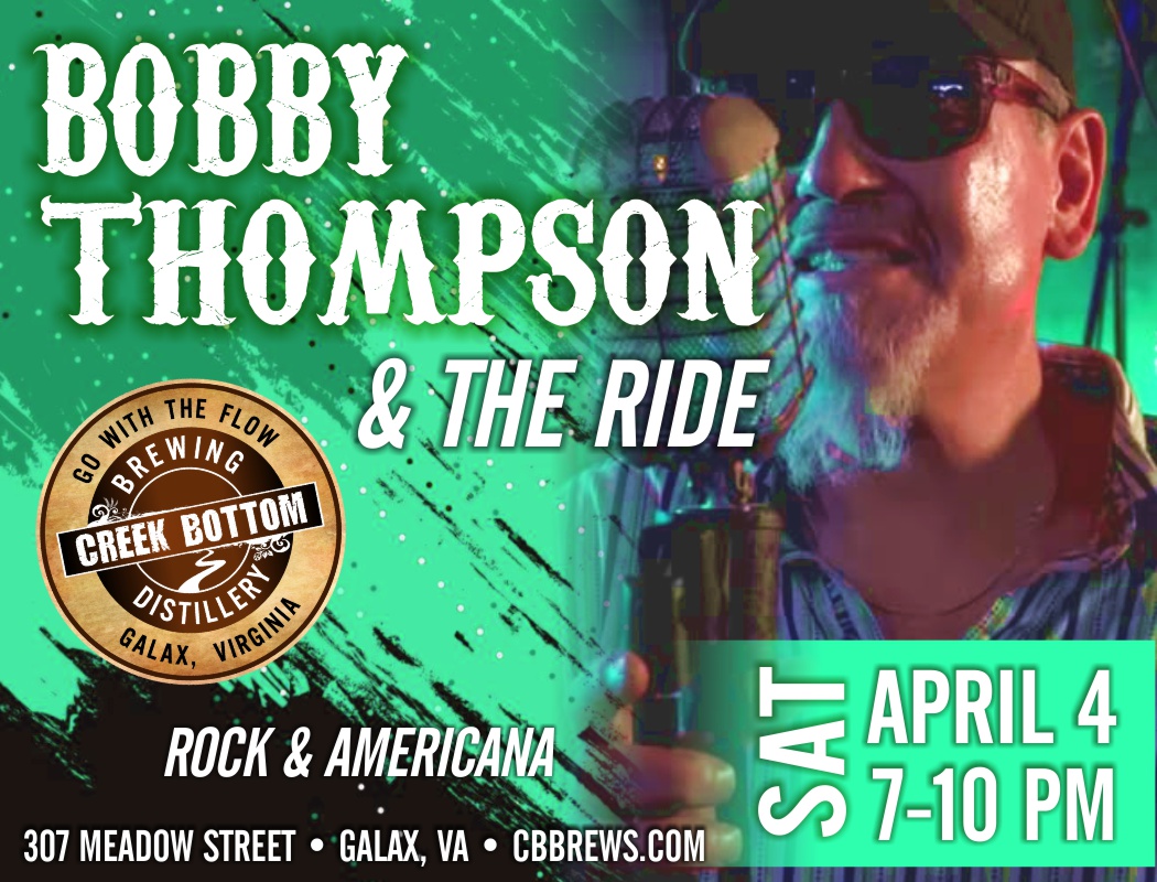 Bobby Thompson & The Ride are Rollin’ In to Creek Bottom Brewing!