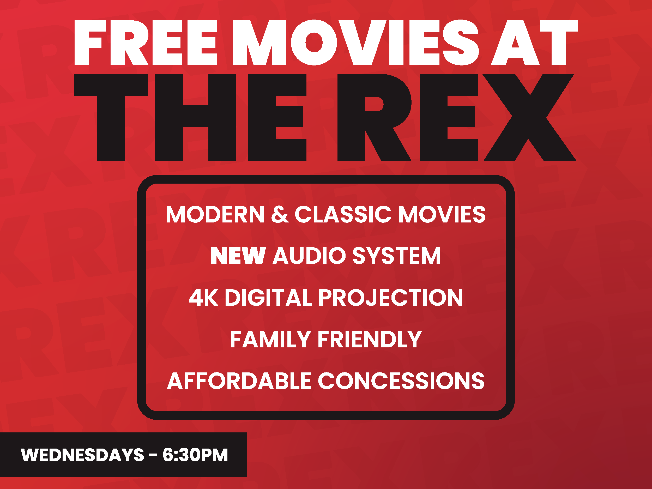 FREE MOVIES AT THE REX THEATER
