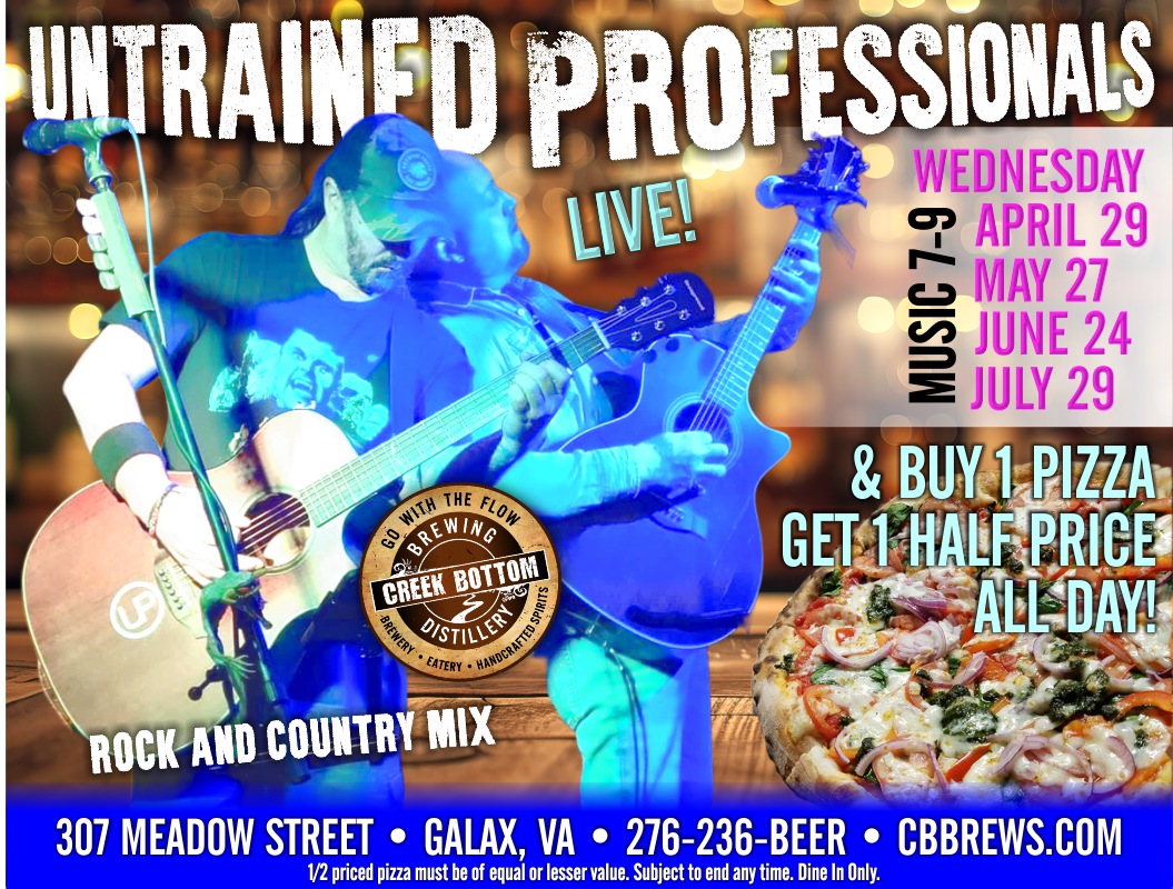 Untrained Professionals Live at CBB – Last Wednesday each Month!