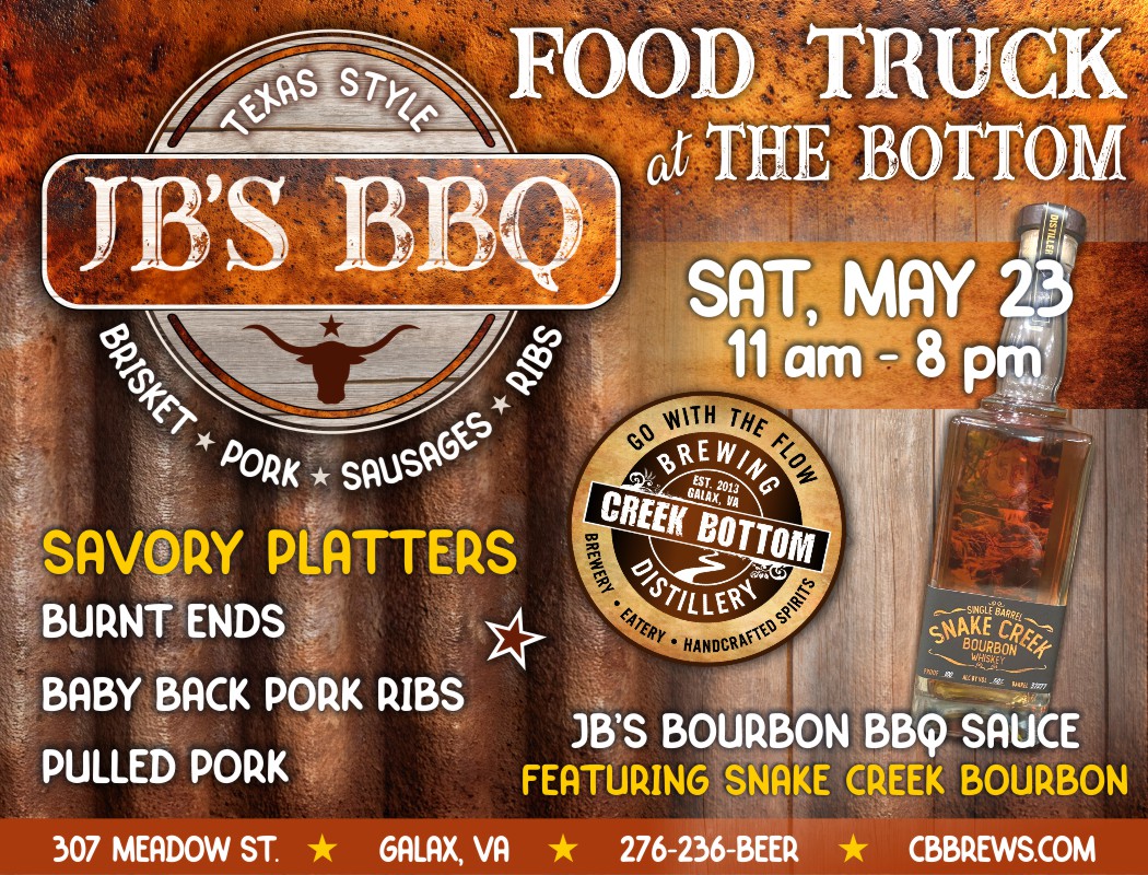 JB’s BBQ Food Truck at Creek Bottom Brewing!